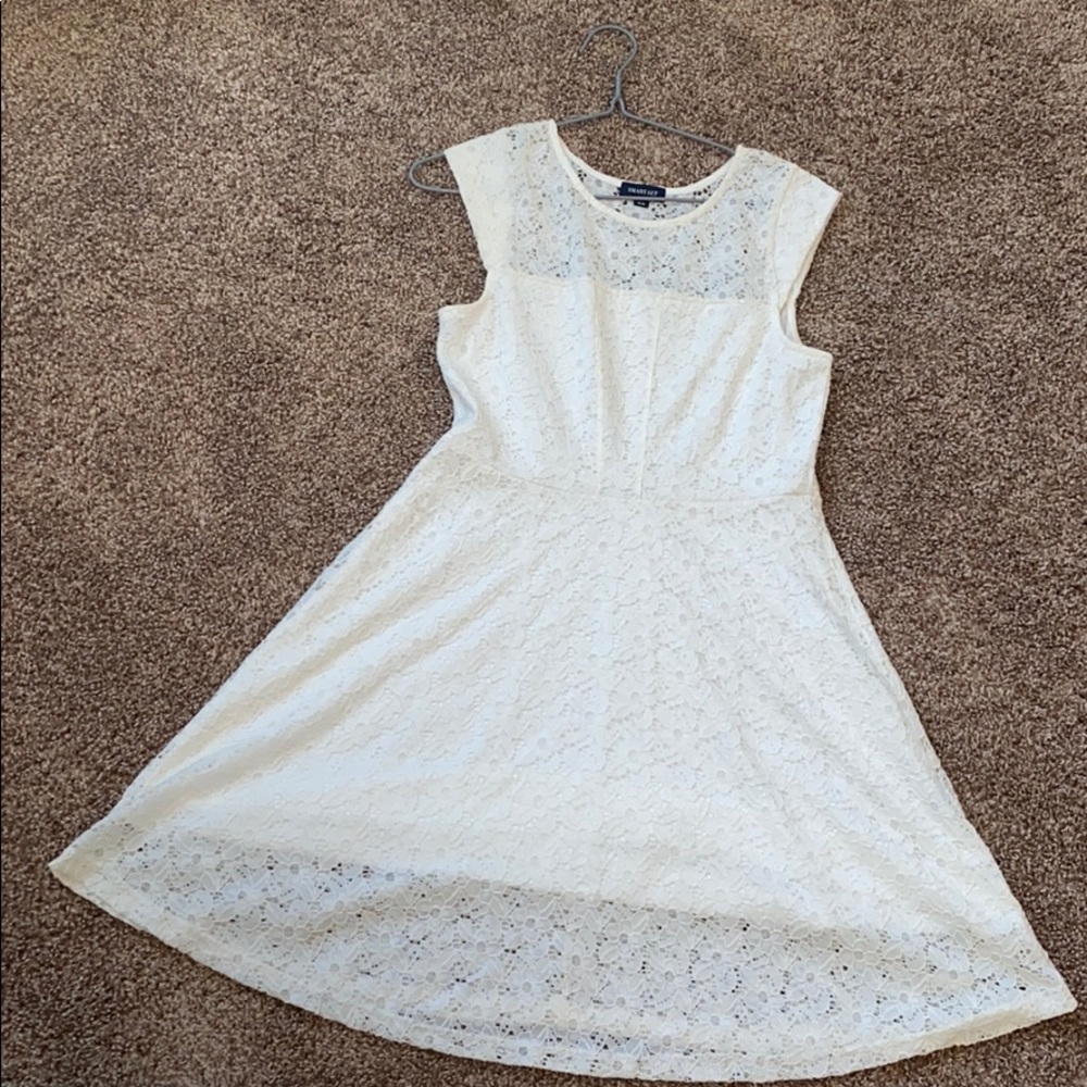 White floral lace dress